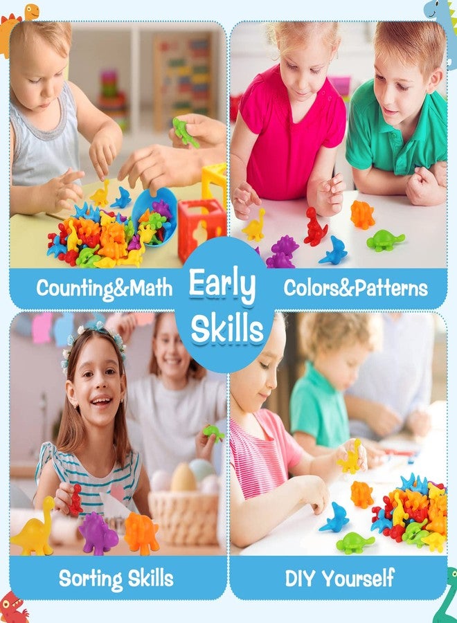 LOKIPA Counting Dinosaurs Toys Matching Game with Rainbow Sorting Cups, Color Sorting Set Preschool Learning Activities Education Toys for Toddlers Kids Ages 3 Years and Up - Image 4