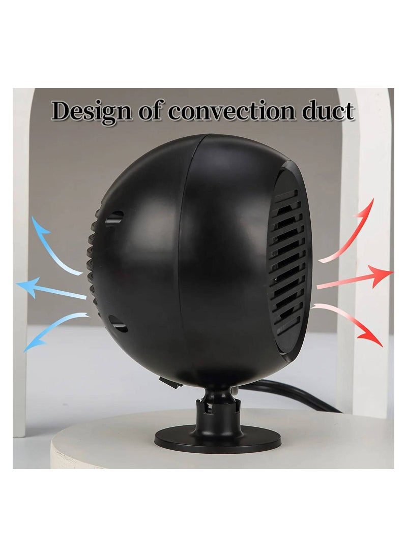 Car Portable Heater Plugged into Cigarette Lighter Car Heater and Cooling Fan (Black)