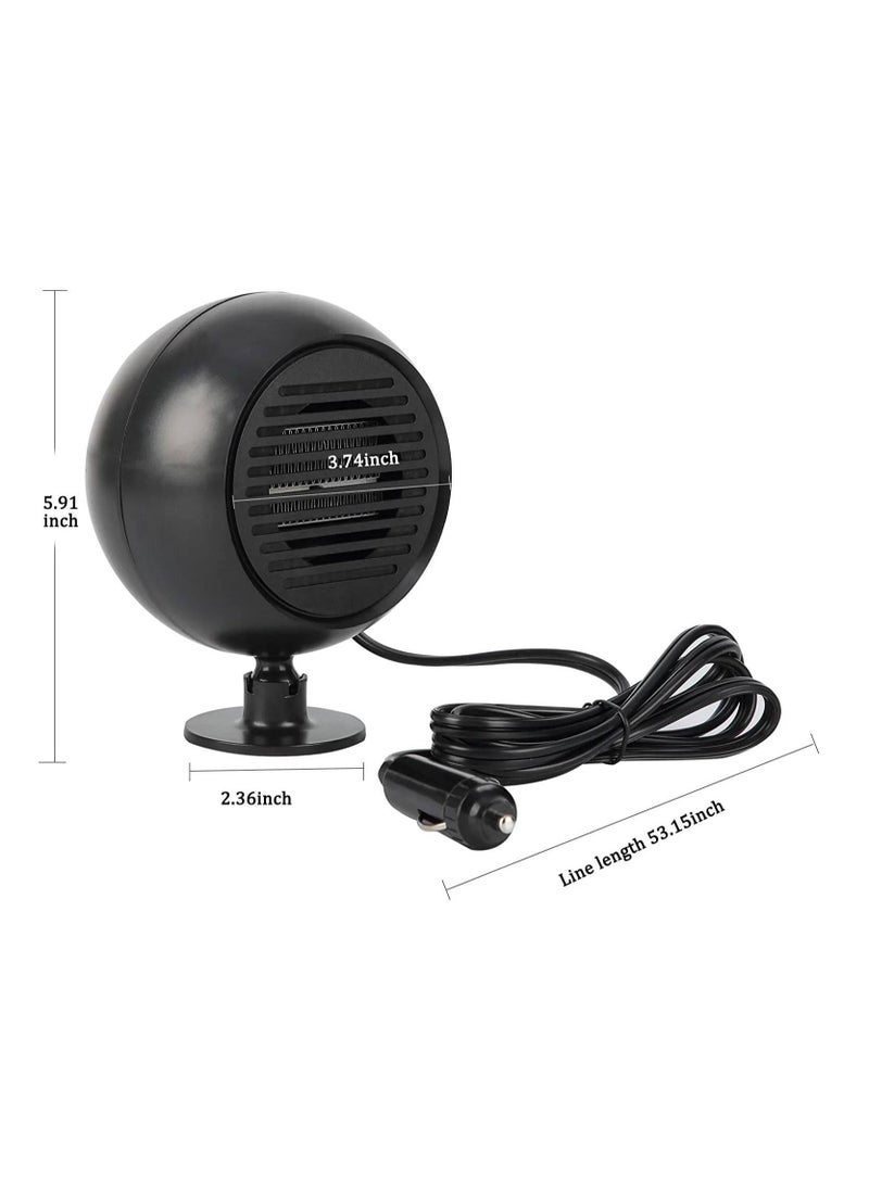 Car Portable Heater Plugged into Cigarette Lighter Car Heater and Cooling Fan (Black)