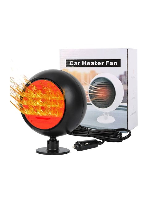 Car Portable Heater Plugged into Cigarette Lighter Car Heater and Cooling Fan (Black)
