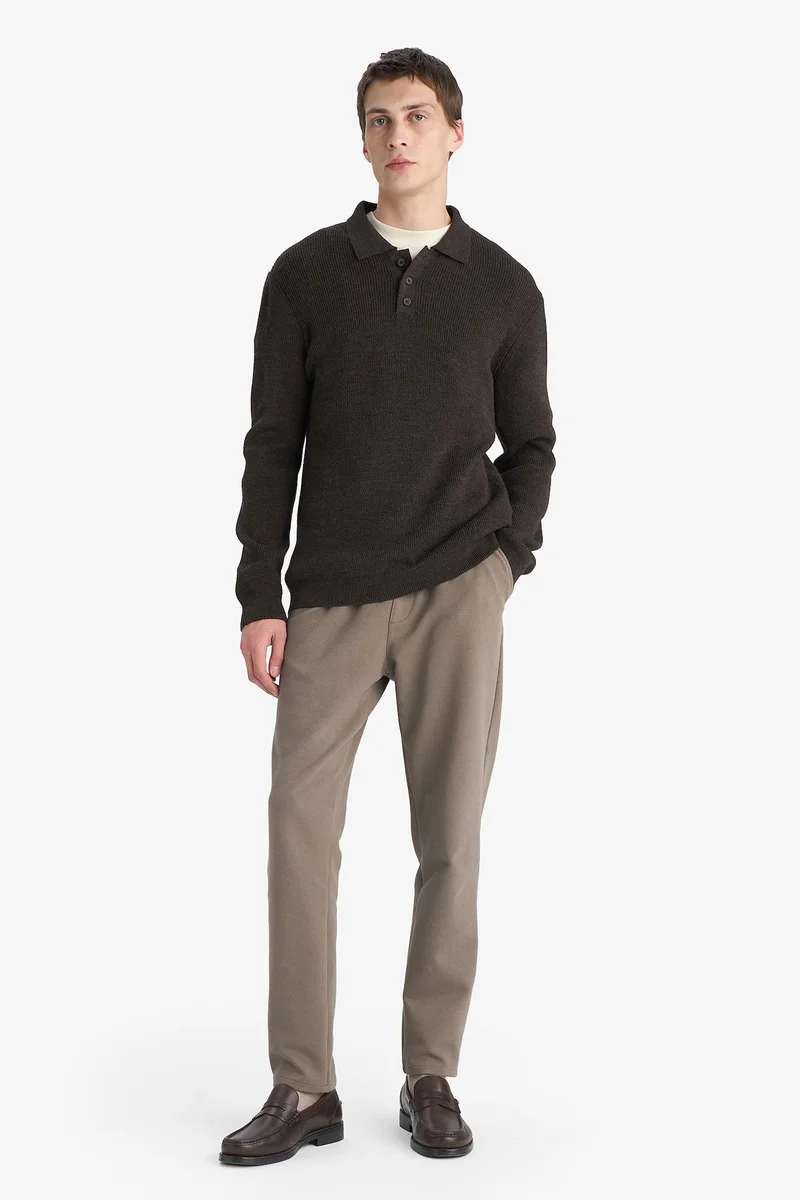 Defacto Standard Fit Polo Collar Knitwear Pullover