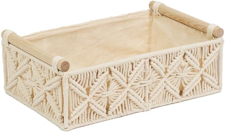 Homesmiths Large Cotton Rope Basket with Handle - Ivory - Image 1