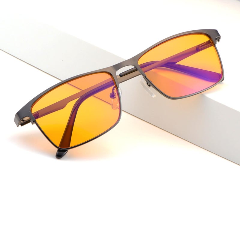 YIMI Mens Blue Light Glasses Men Computer Gaming BlueLight Blocking Glasses Metal Anti Eyestrain Clear Lens Eye Protection (Max Protection) - Image 2