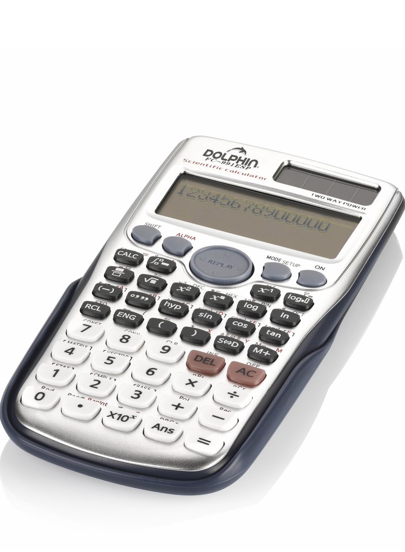 Dolphin Scientific Calculator FC-991ES Plus, 417 Functions, Natural Textbook Display, Dual Power - Image 2