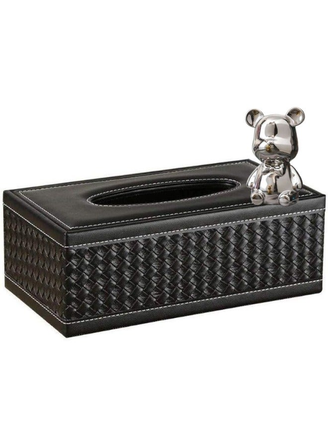 Leather Napkin Holder - Black - Image 1