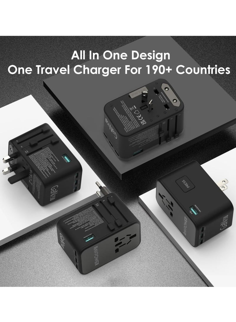 راف باور قابس سفر متعدد المنافذ بقوة 75 واط مع ثلاثة منافذ Type-C ومنفذ USB-A - Image 4