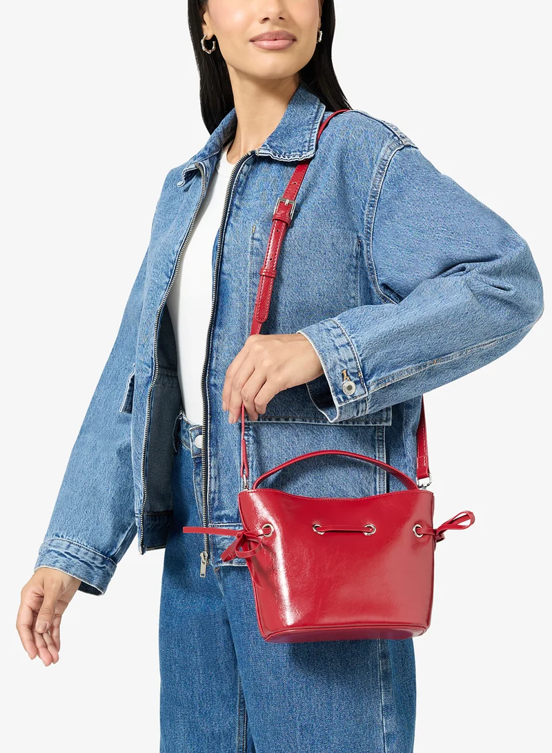 ELLA PU Leather Handle Bucket Bag