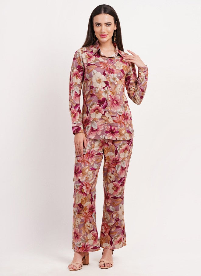 FIMS قميص مزخرف بالأزهار مع بنطلون - Image 2