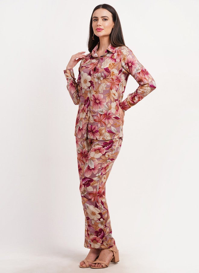 FIMS قميص مزخرف بالأزهار مع بنطلون - Image 5