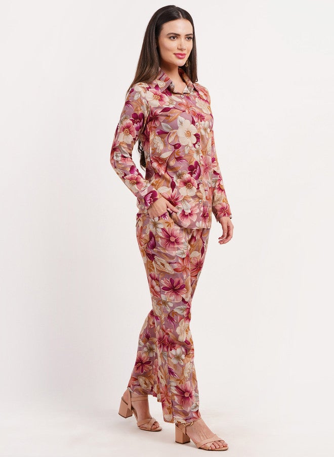 FIMS قميص مزخرف بالأزهار مع بنطلون - Image 4