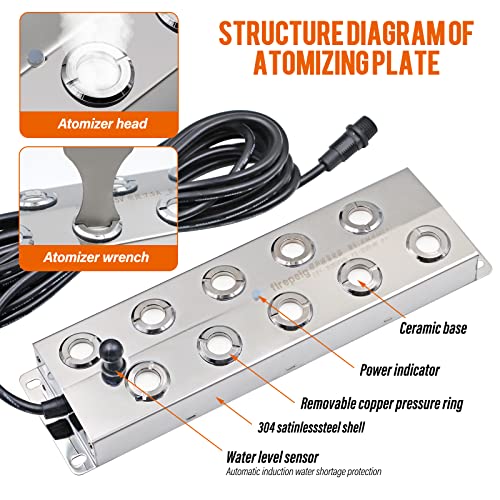 NAOEDEAH Mist Maker Ultrasonic Fogger 10 Head Mister Foggers with Float Pond Foggers Mist Maker Fogger Decoration Terrarium Aquarium Mushroom Floating Buoy Greenhouse Humidifier for Garden Plant - Image 5