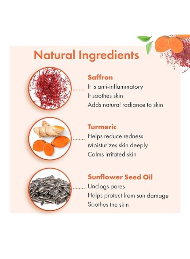 Good Vibes Ubtan Insta Glow Face Mask, 50 g | Brightening, Cleansing, Smoothening Face Pack For All Skin Types | With Turmeric, Saffron, Sunflower Seed Oil | No Parabens, Sulphates & Mineral Oil - Image 4