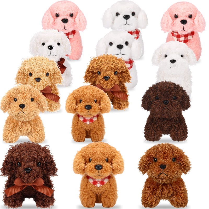 Zomiboo 14 Pcs Mini Plush Dogs Stuffed Animals Bulk Small Puppies 47 Inch Tiny Puppy Plushies for Baby Shower Birthday Christmas Party Favors Gift Exchange - Image 3