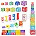 DICROON Wooden Number Building Blocks Stacking Toys for Toddlers 3 Years Old Digital Building Blocks 110 Digital Blocks Toys Balance Competition Toy Educational Gift for Kids Boys and Girls - Image 4