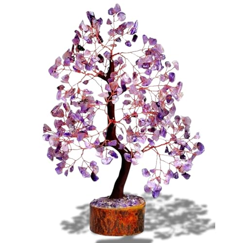Crystiglow Amethyst Crystal Tree - 300 Beads, 10-12 Inches, Amethyst Stone Tree, Precious Gemstone Tree, Healing & Harmony, Handmade Gift for Home Décor, Meditation & Positive Energy - Image 1