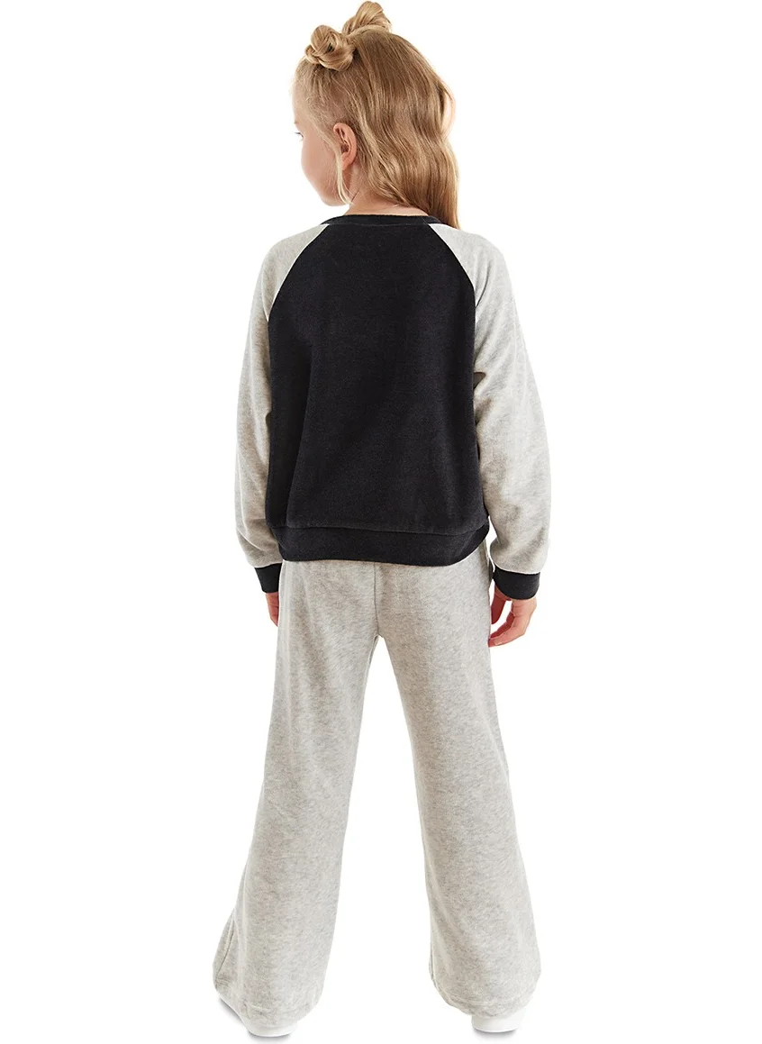 Denokids Twin Ceylan Girls Velvet Tracksuit