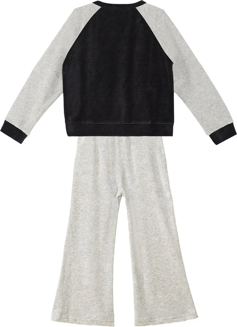 Denokids Twin Ceylan Girls Velvet Tracksuit