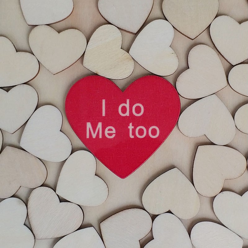 Portable Originality Loving-Heart Wood Chip Wedding Birthday Party Supplies Decorative Photo Frame - Image 2