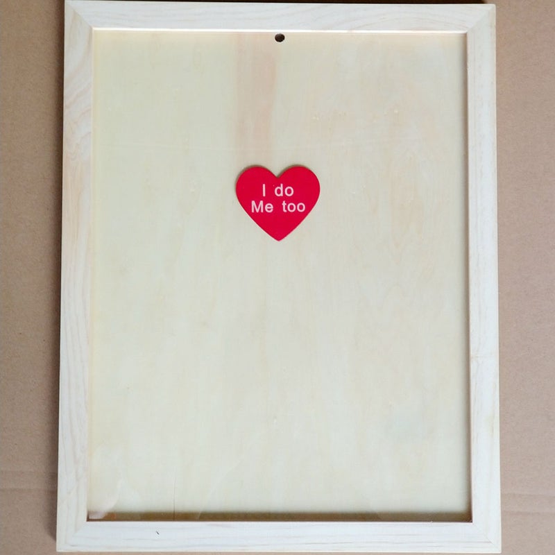 Portable Originality Loving-Heart Wood Chip Wedding Birthday Party Supplies Decorative Photo Frame - Image 4