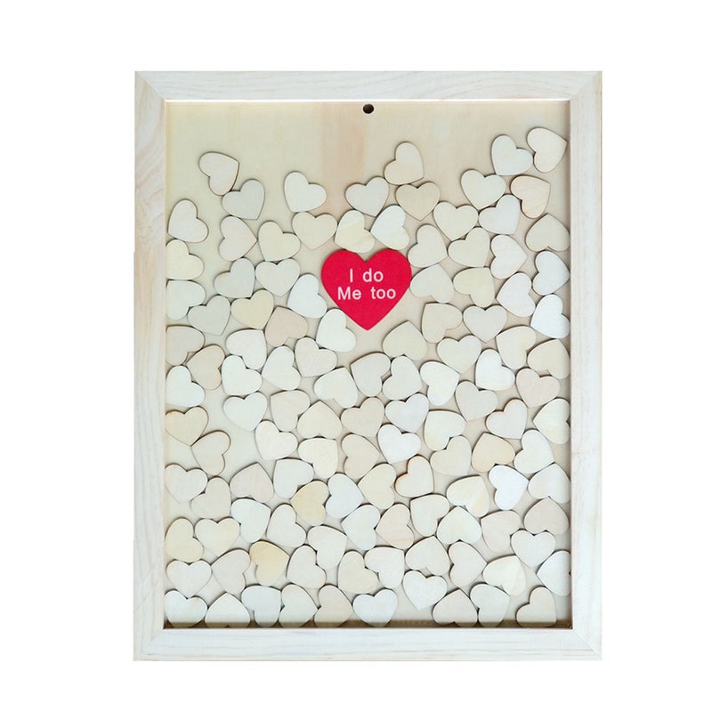 Portable Originality Loving-Heart Wood Chip Wedding Birthday Party Supplies Decorative Photo Frame - Image 1