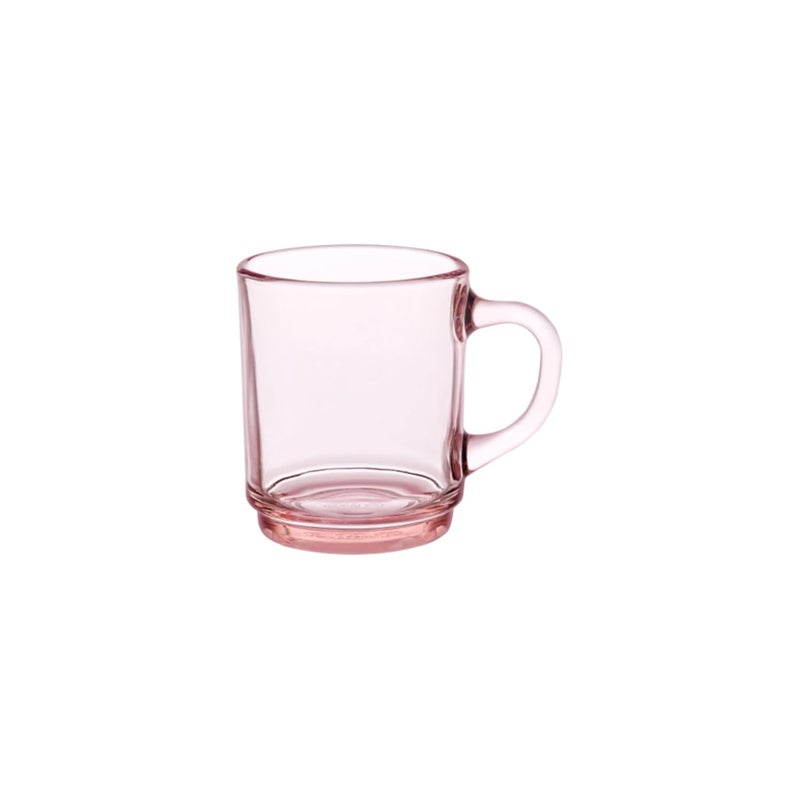 Duralex Versailles Pink Tempered Glass Mugs 260ml Set of 6 UltraResistant Stackable Coffee Tea Mugs Microwave Dishwasher Safe Giftable Mug Set - Image 1