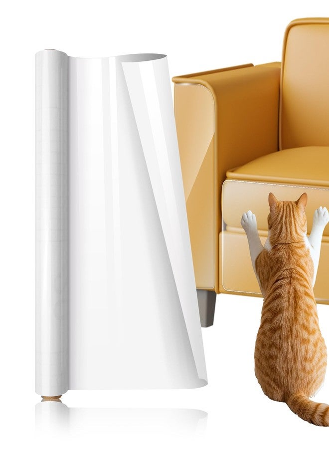 SNOMEL 197" x 11.8" Sticky Cat Scratch Furniture Protector, Thick Single-Sided Couch Protector from Cat Claws, Transparent Self Adhesive Anti Scratch Couch Cover Mat for Sofa Door Wall - Image 1