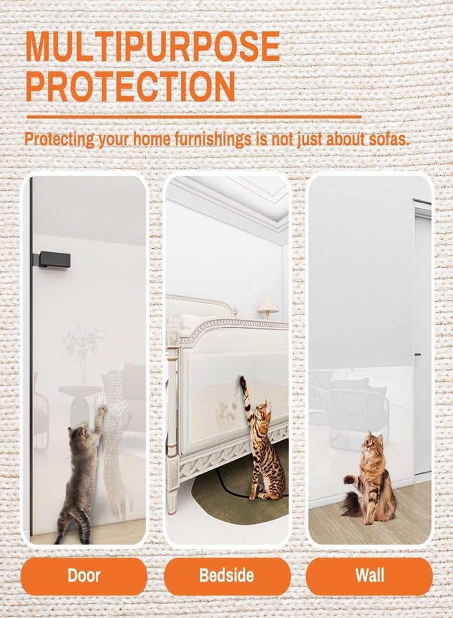 SNOMEL 197" x 11.8" Sticky Cat Scratch Furniture Protector, Thick Single-Sided Couch Protector from Cat Claws, Transparent Self Adhesive Anti Scratch Couch Cover Mat for Sofa Door Wall - Image 4