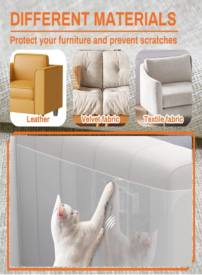 SNOMEL 197" x 11.8" Sticky Cat Scratch Furniture Protector, Thick Single-Sided Couch Protector from Cat Claws, Transparent Self Adhesive Anti Scratch Couch Cover Mat for Sofa Door Wall - Image 5