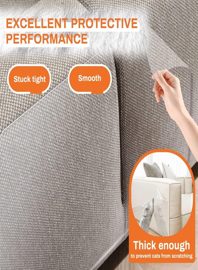 SNOMEL 197" x 11.8" Sticky Cat Scratch Furniture Protector, Thick Single-Sided Couch Protector from Cat Claws, Transparent Self Adhesive Anti Scratch Couch Cover Mat for Sofa Door Wall - Image 3