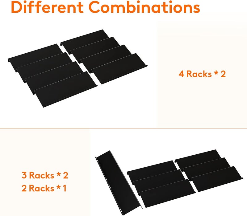 Lifewit 4-Tier Spice Rack Drawers for up to 56 Spice Bottles, Spice Organiser for Drawer with Width 35 to 68 cm, Combinable Spice Drawer Insert, Spice Insert Drawer, Black - Image 3