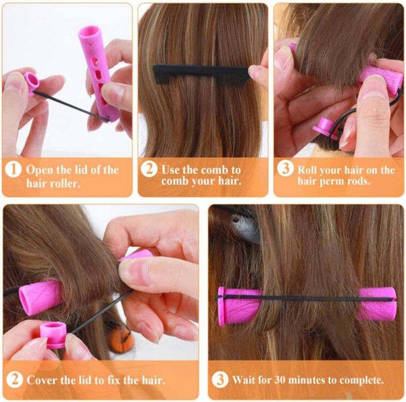 كلاراكو بكرات تجعيد الشعر الباردة، مناسبة للشعر الطويل والقصير، بأحجام صغيرة ومتوسطة وكبيرة، بدون حرارة، عبوة واحدة من 50 قطعة، أدوات تصفيف الشعر، 2.2 سم - Image 5