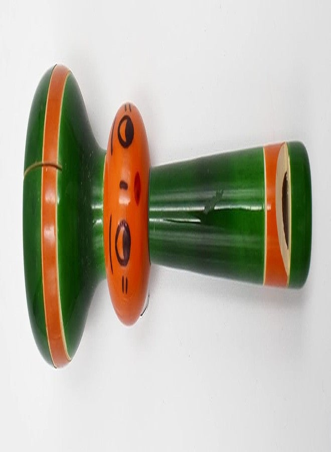 justhandmade Wooden TIK-Tok Whistle Rattle | Traditional Wooden Whistle Toy for Kids | Handmade Indian Wooden Baby Rattle with Sound | Safe & Eco-Friendly Toddler Toy (Green) - Image 2