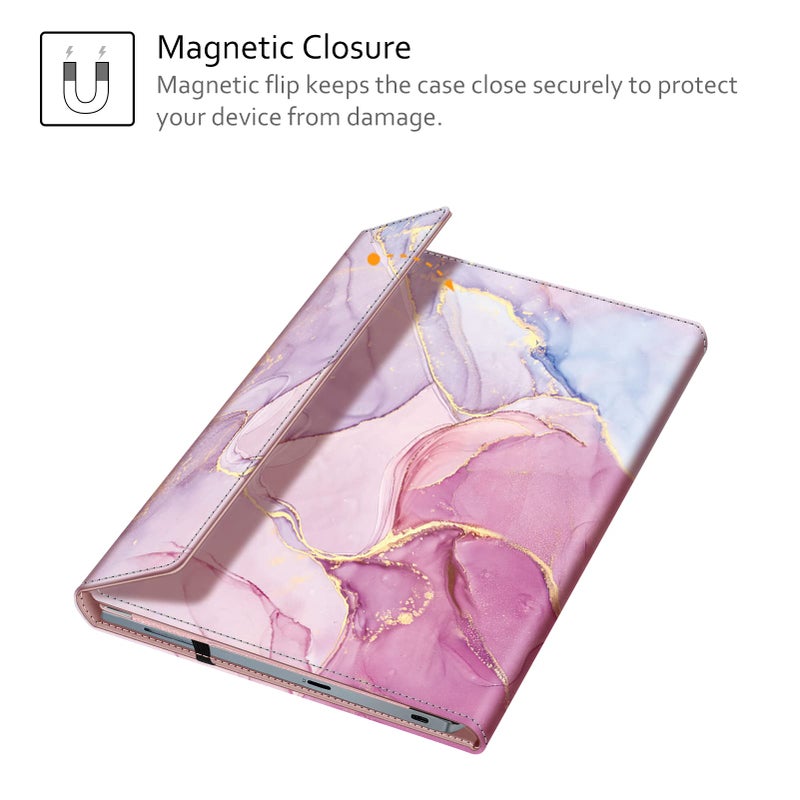 Fintie Fintie Sleeve Case for 14" ASUS Chromebook Flip C433TA / ASUS Chromebook C425 / Lenovo Yoga Slim 7 14IIL05 / Dell Latitude 7410 7420 - Premium PU Leather Portfolio Book Cover, Glittering Marble  - Image 5