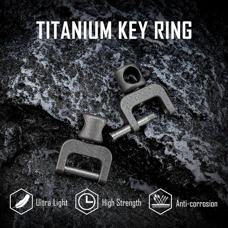 KeyUnity حلقة مفاتيح من التيتانيوم KeyUnity KA35M، تتميز بسهولة الإطلاق السريع وتصميمها البسيط، مناسبة للاستخدام مع حامل المفاتيح ومفاتيح السيارة ومفاتيح المنزل. - Image 2