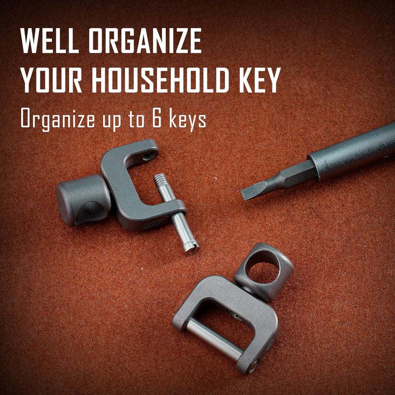 KeyUnity حلقة مفاتيح من التيتانيوم KeyUnity KA35M، تتميز بسهولة الإطلاق السريع وتصميمها البسيط، مناسبة للاستخدام مع حامل المفاتيح ومفاتيح السيارة ومفاتيح المنزل. - Image 3