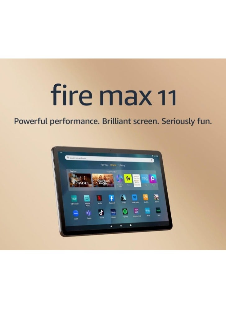 REBENUO Tableta Fire Max 11, nuestra tablet más potente hasta la fecha, pantalla vívida de 11", procesador octa-core, 4 GB RAM, batería con 14 horas de autonomía, 64 GB, Gris - Image 1