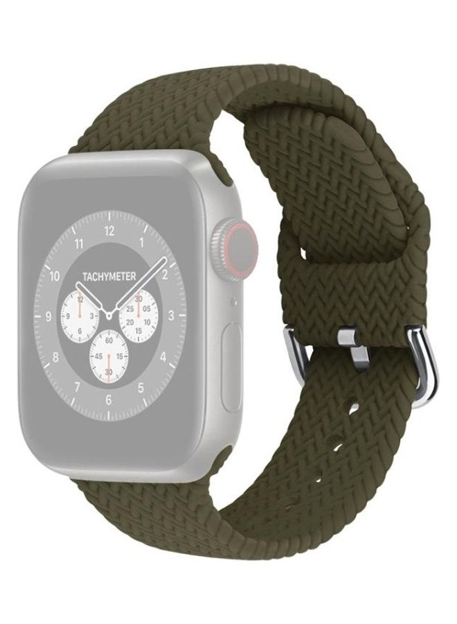 NIBEMINENT Replacement Watch Band For Apple Series 7 41mm/6 & SE 5 4 40mm/3 2 1 38mm Dark Olive Green - Image 1