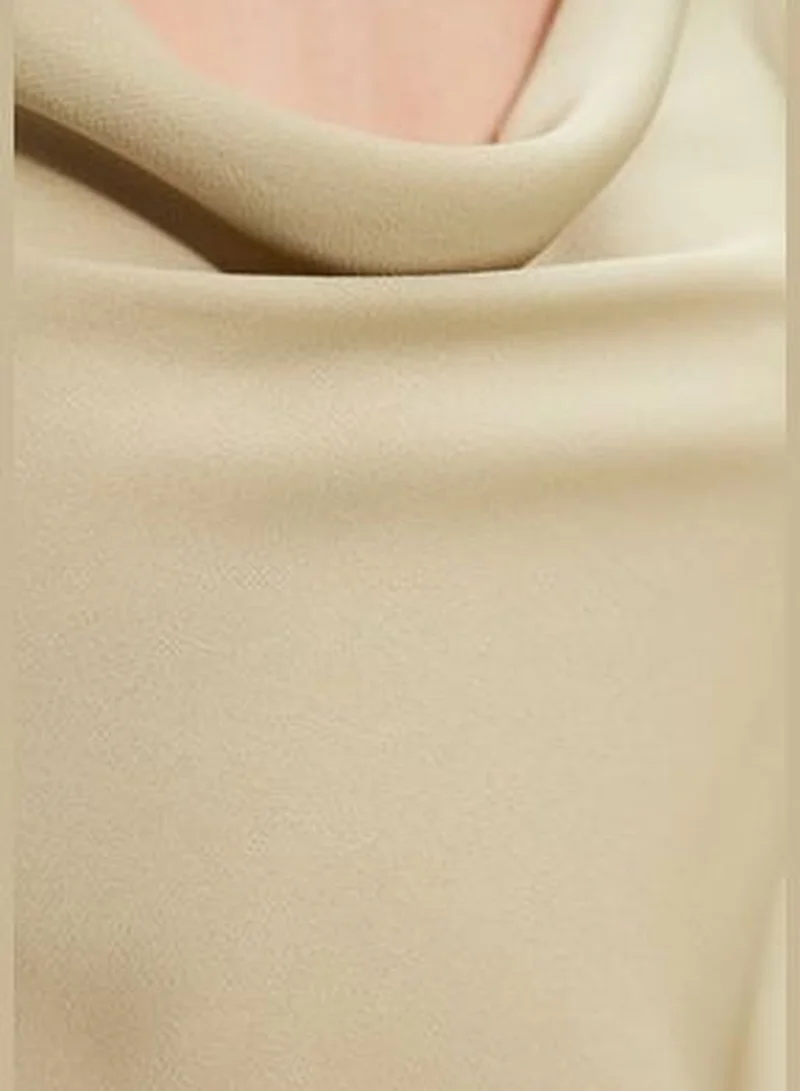 trendyol Mint Weave Collar Satin Blouse TWOSS19BB0161