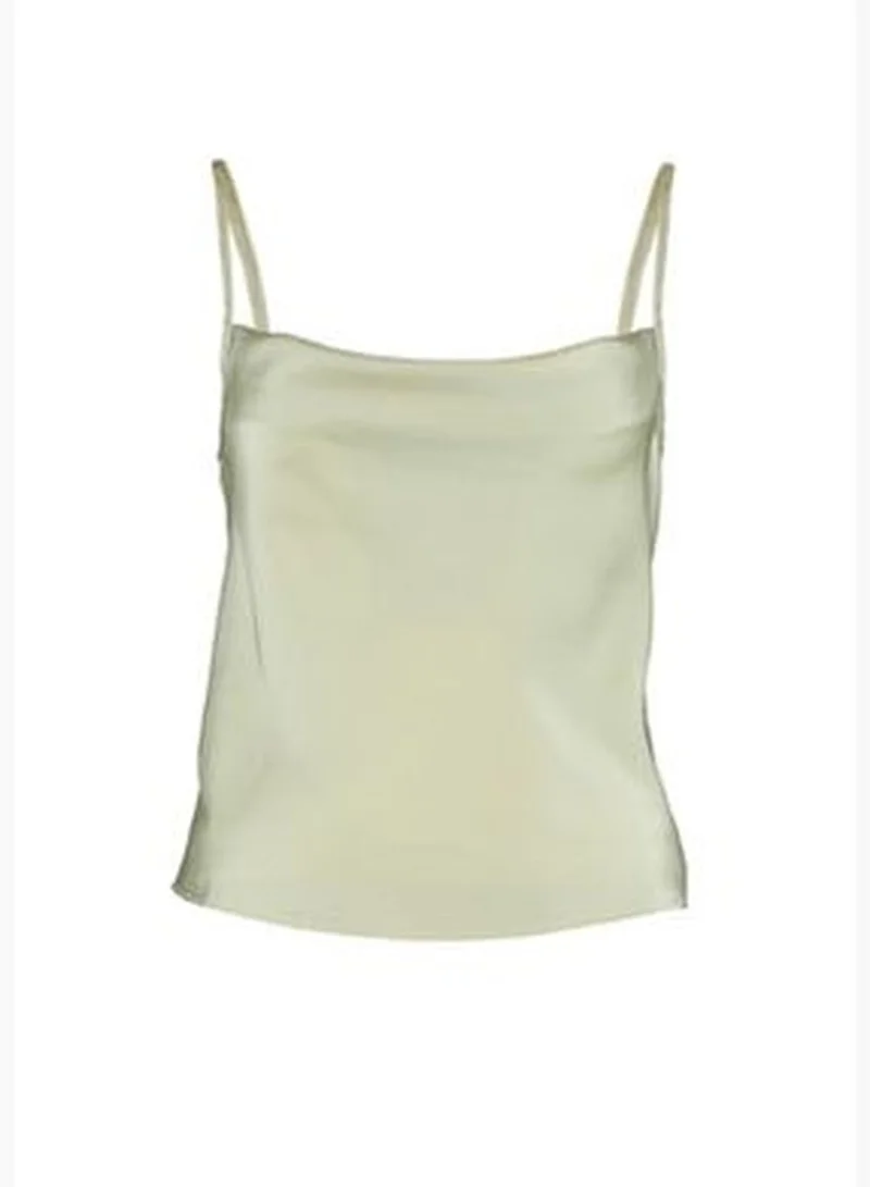 trendyol Mint Weave Collar Satin Blouse TWOSS19BB0161