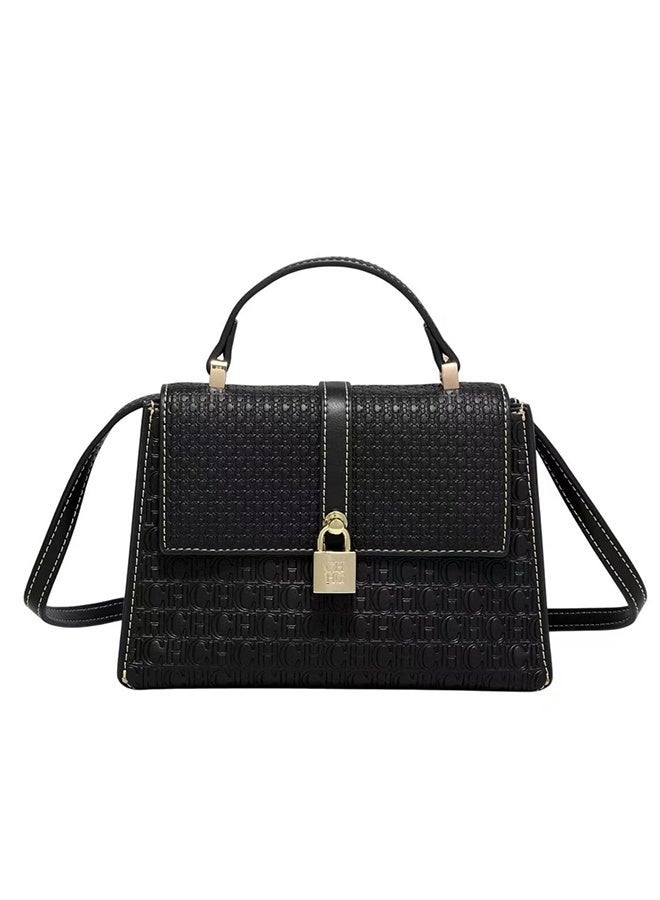 CHCH High Quality Women's Shoulder Bag Fashion Compact Letter Print Lock Design New Trend Solid Color Women's Handbag