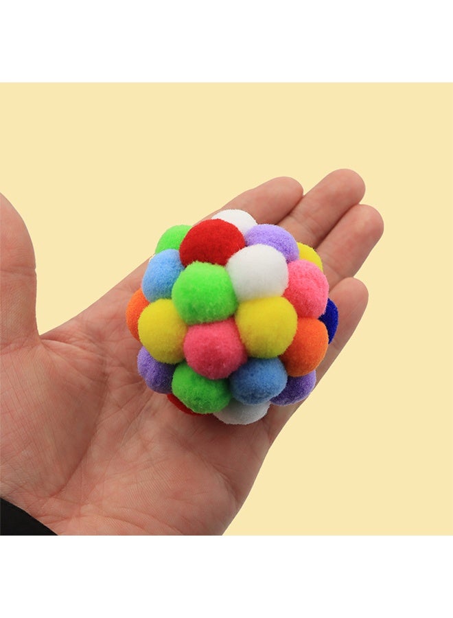 Cat Toy Balls with Bell 3PCS, Colorful Soft Fuzzy Balls Built-in Bell for Cats, Interactive Playing Chewing Toys for Indoor Cats and Kittens - Image 4