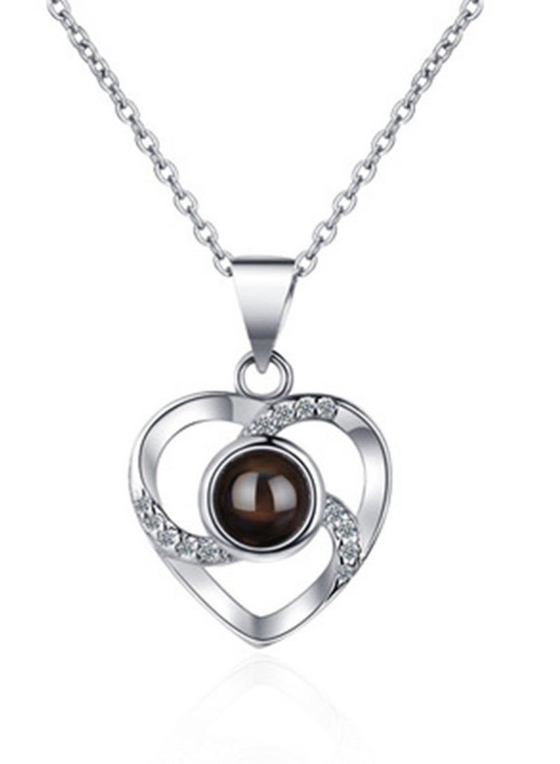 Eternal Rose Gift Box with Sterling Silver I Love You Necklace in 100 Languages, Handmade Forever Red Rose for Anniversary Birthday Gifts Teacher Gifts for Women Mum   Her - Image 1