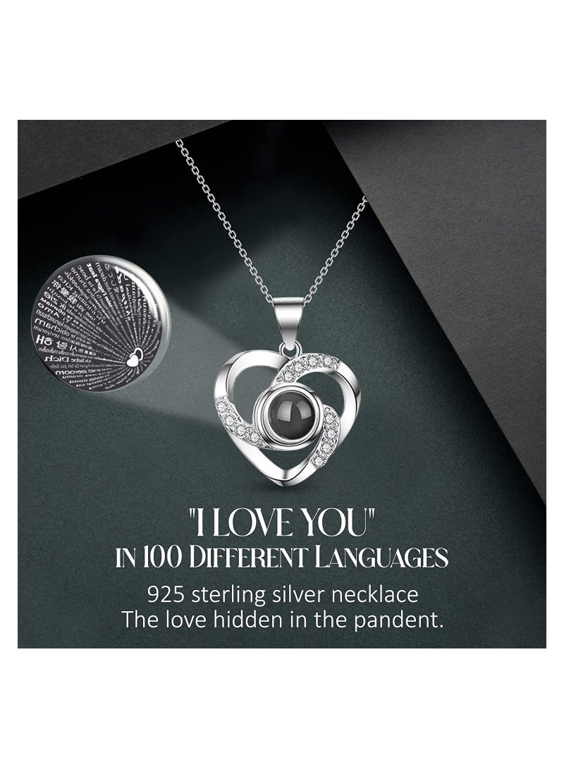 Eternal Rose Gift Box with Sterling Silver I Love You Necklace in 100 Languages, Handmade Forever Red Rose for Anniversary Birthday Gifts Teacher Gifts for Women Mum   Her - Image 4