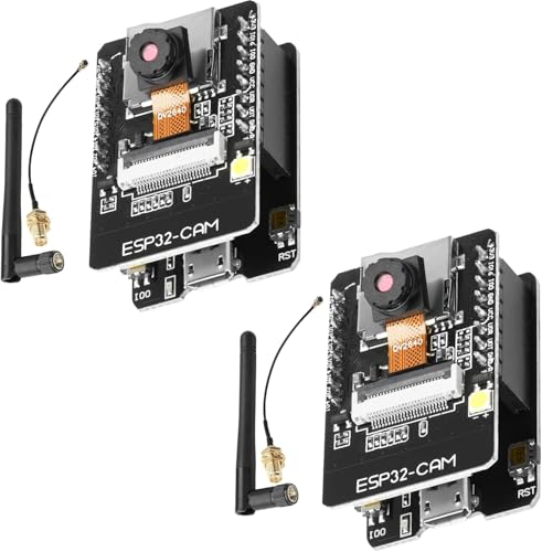 Aideepen 2-Pack ESP32 CAM Development Board, for ESP32-CAM MB WiFi/Bluetooth Development Board, DC 5V Dual Core Development Board with 2.4G Antennas IPEX, OV2640 Camera TF Card Module - Image 1