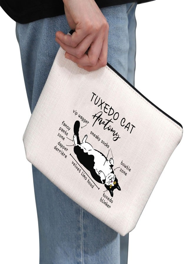 G2TUP T-uxedo C-at Lover Gift Tu-xedo Ca-t Anatomy Makeup Bag Tuxedo Cat Mom Cosmetic Bag Tuxedo Cat Owner Gift (Tuxedo Cat Anatomy MB) - Image 2