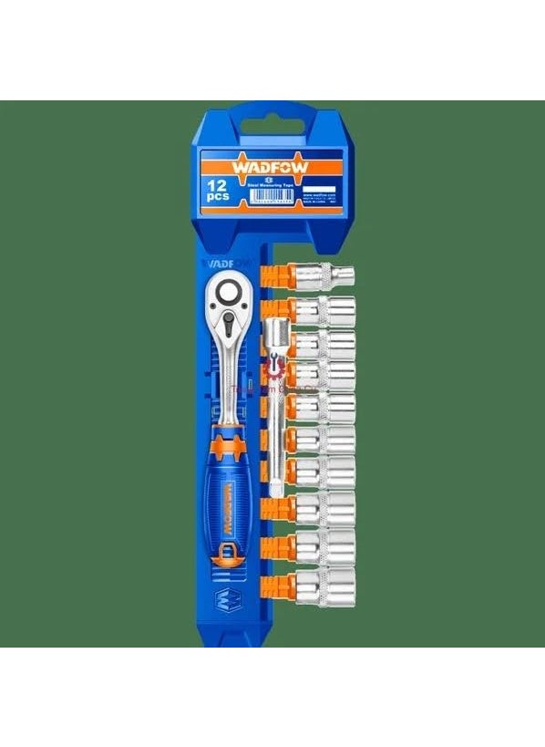 WADFOW WADFOW 12pc Socket set CRV half Heavy Duty 12 Socket Set Hex Socket set Goti Set and Ratchet Spanner Tool kit for Car Repair and Auto Repair Tools set with Case WITH 1 YEAR SERVICE WARRANTY  - Image 2