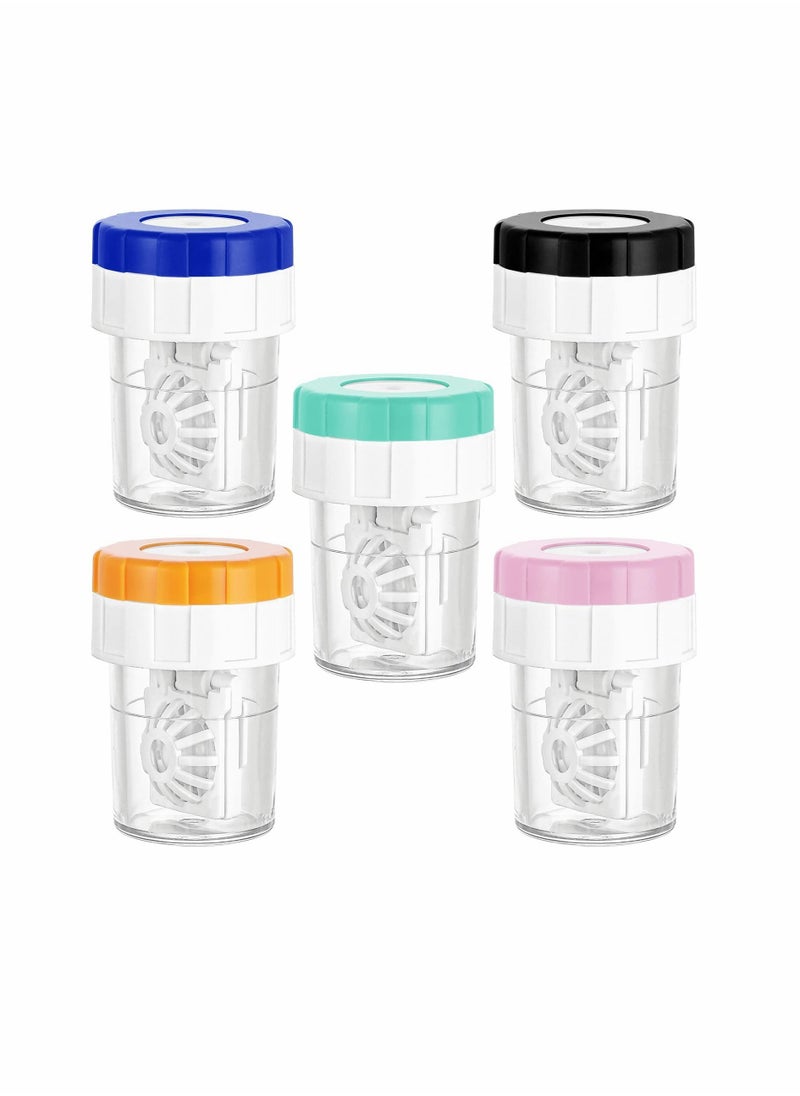 NIBEMINENT 5 Pcs Manually Contact Lens Washer Cleaner Case Portable Rotation Cleaning Container for Everyday Use  - Image 1