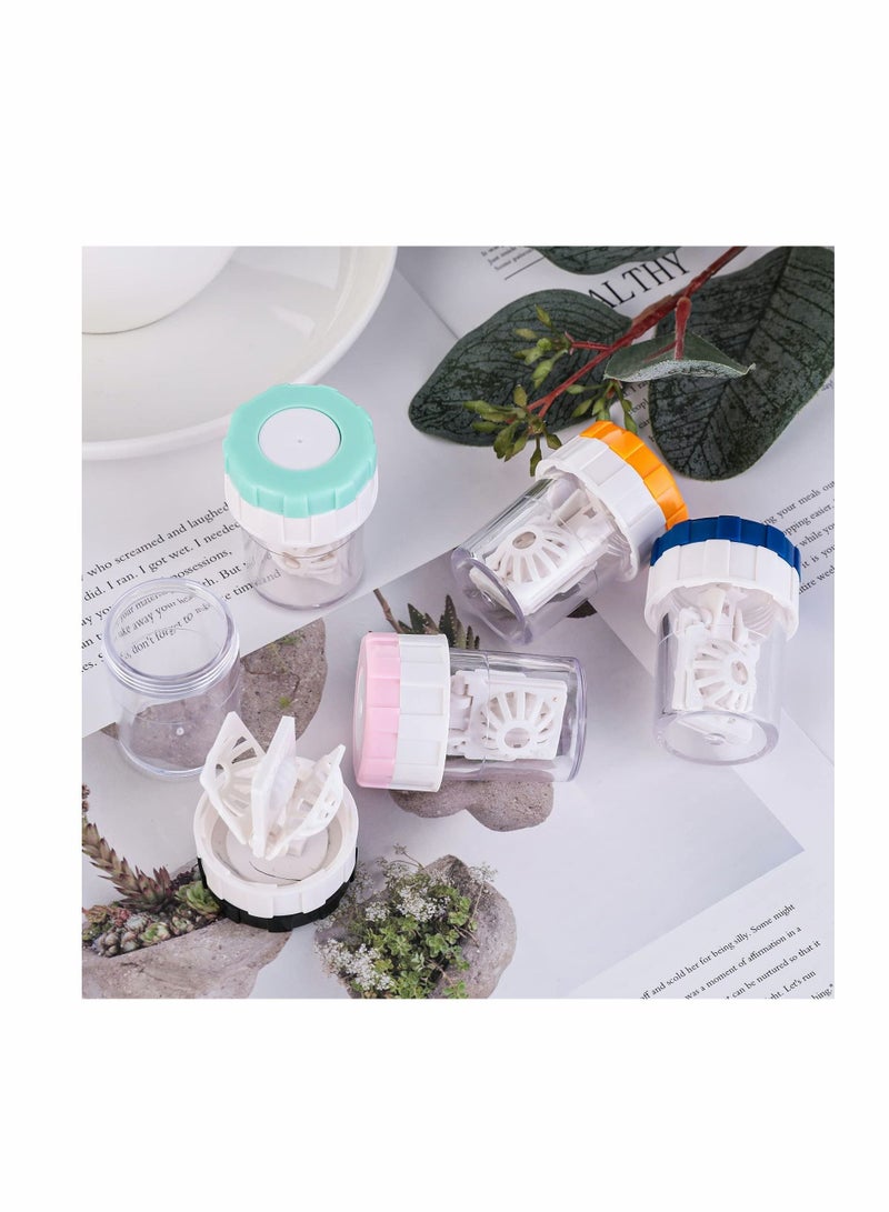5 Pcs Manually Contact Lens Washer Cleaner Case Portable Rotation Cleaning Container for Everyday Use