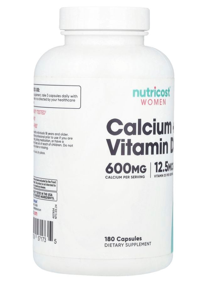 Nutricost Women Calcium + Vitamin D3 180 Capsules - Image 2