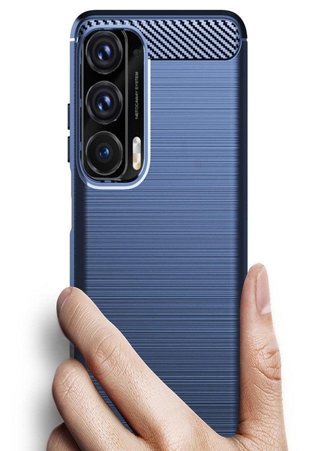 أوسوفر جراب Osophter لهاتف Moto Edge 2021، يدعم شبكة الجيل الخامس UW، مصنوع من مادة TPU المرنة، يتضمن قطعتين لحماية الشاشة، مقاوم للصدمات، لون أزرق داكن - Image 3